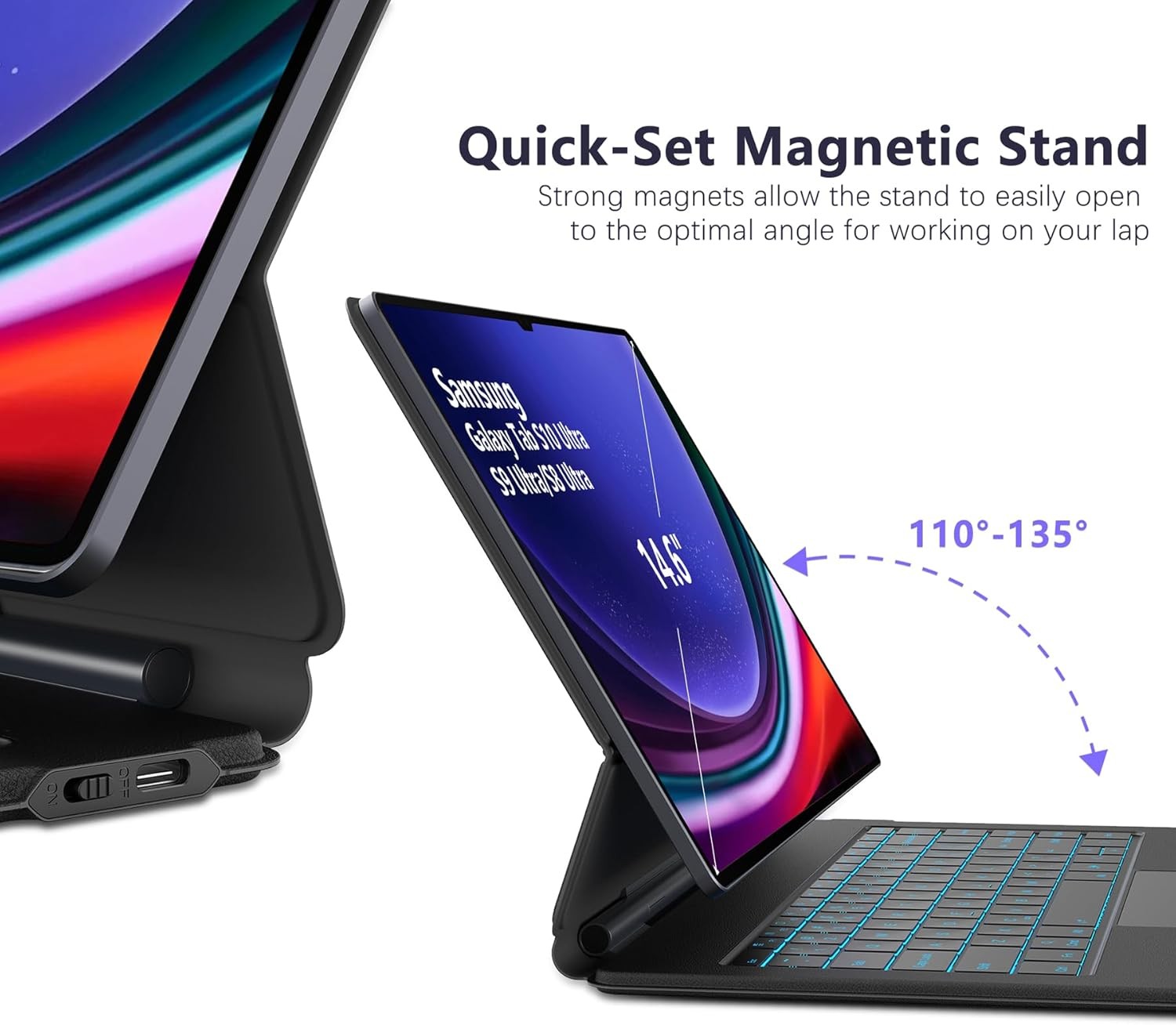 Floating Backlit Keyboard Case with Trackpad for Samsung Galaxy Tab Ultra 14.6